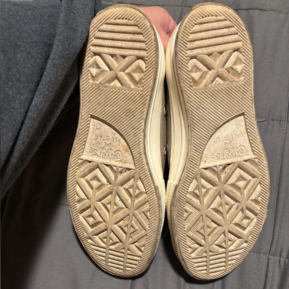 CONVERSE CHUCK TAYLOR High-Top Stone Leather 70 Hi Sneakers Women’s Size 5.5 - Picture 4 of 9